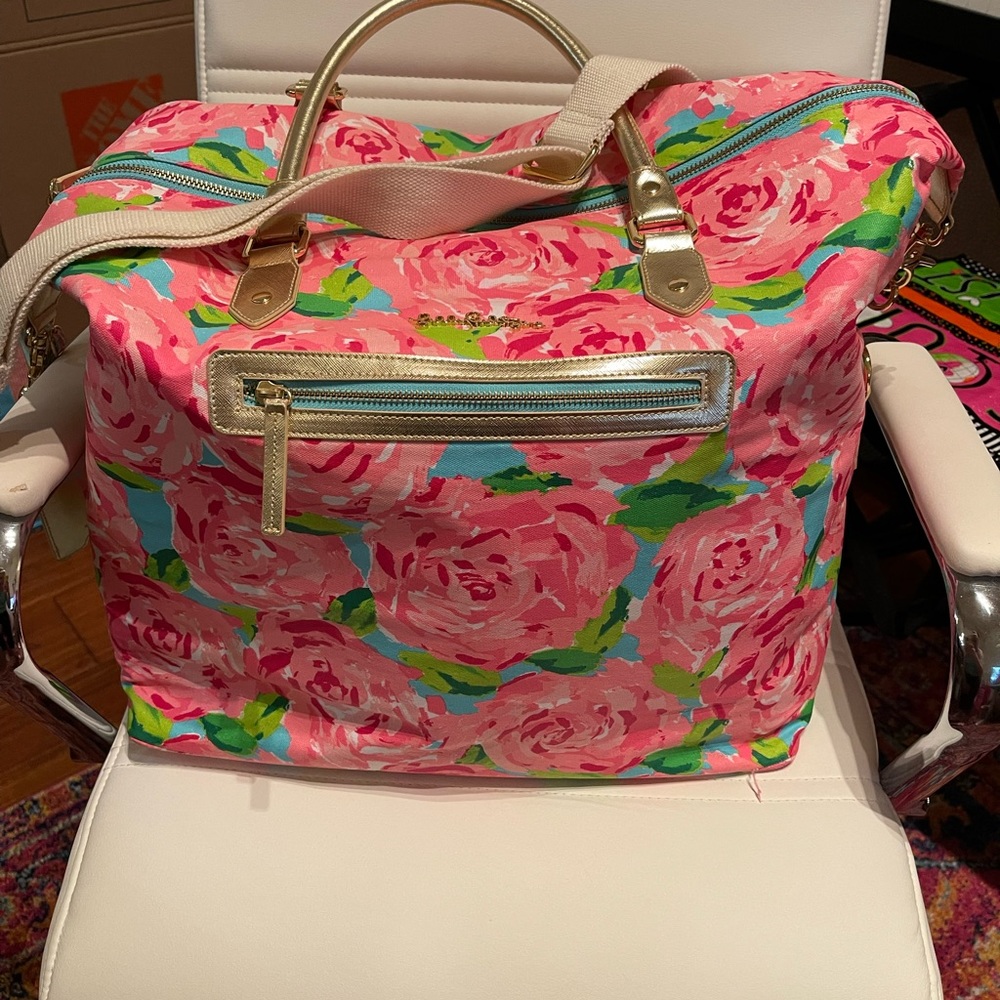 Lilly Pulitzer HTF Hotty  Pink First Impression Travel Bag